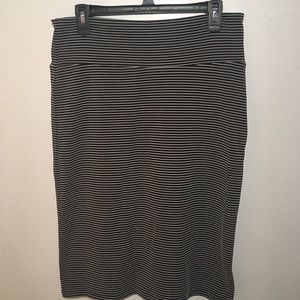 LuLaRoe Black and White Striped Pencil Skirt